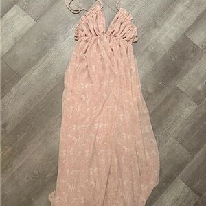 Pink Floral Maxi Dress